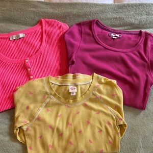 aerie, Loft, & Mossimo Women's Long Sleeve Tops - Pink, Magenta, and Yellow